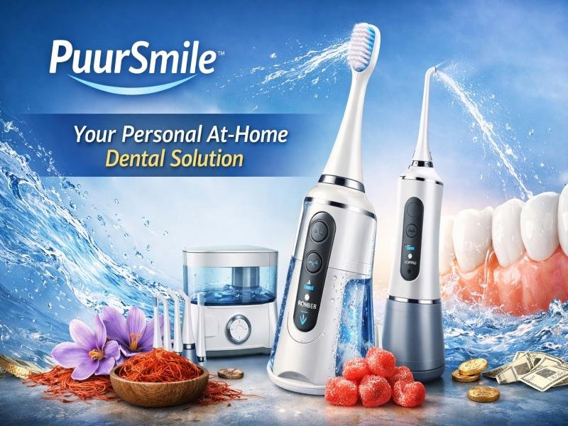 PuurSmile Teeth Whitening Kit LED Whitening System For Brighter Teeth Fast Safe At Home Oral Care
